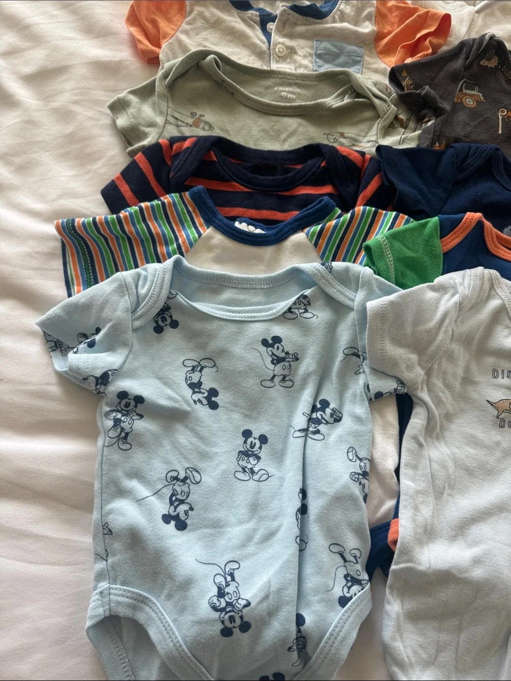 Bundle 11 Baby Short-Sleeve One-Piece Bodysuit  size 6-9 months